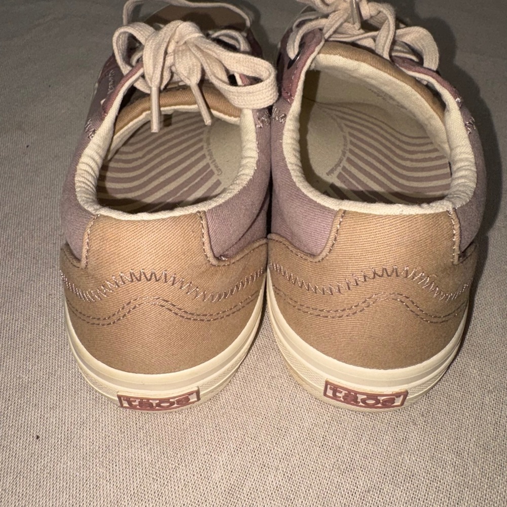 Taos Plim Soul Mauve Tan Canvas Low Top Sneakers Womens 7.5 - Picture 3 of 8